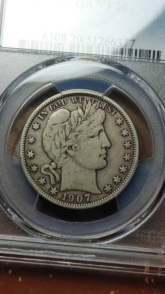 1907 Barber Silver Half Dollar 50C PCGS VF20 Original Beauty                4832 - Image 3 of 4