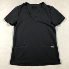 FIGS Top Womens Small Casma 3 Pocket Scrub Top Gray FW1100 Technical