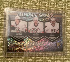 2023-24 UD MVP Alternate Threads #AT-5 Trevor Zegras/Cam Fowler/John Gibson Card