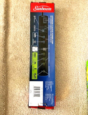 NWOB Sunbeam Advanced 7 Outlet Power Strip with Surge Protector OPEN BOX