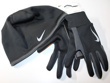 NWT Nike Therma-FIT Running Men's Small-Medium Hat and Glove Set Black/Gray