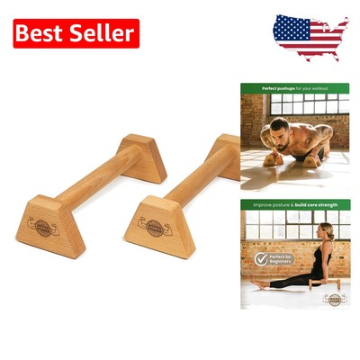 Joint-Friendly Beech Wood Push Up Handles - Maximum Grip for Effective Workouts