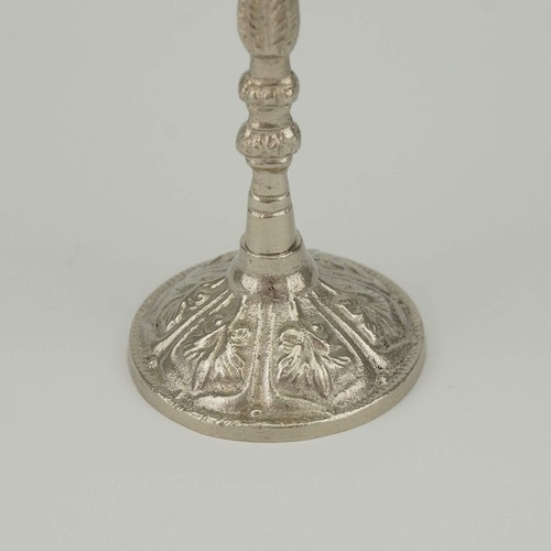 Silver Byzantine Three-Candle Holder - Orthodox Candelabra for 3 Candles - Picture 3 of 5