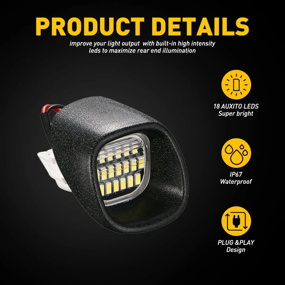 For Chevy S10 Gmc Sonoma Blazer Jimmy Smd 18-Led License Plate Light Tag Lamp Us - Image 3 of 4