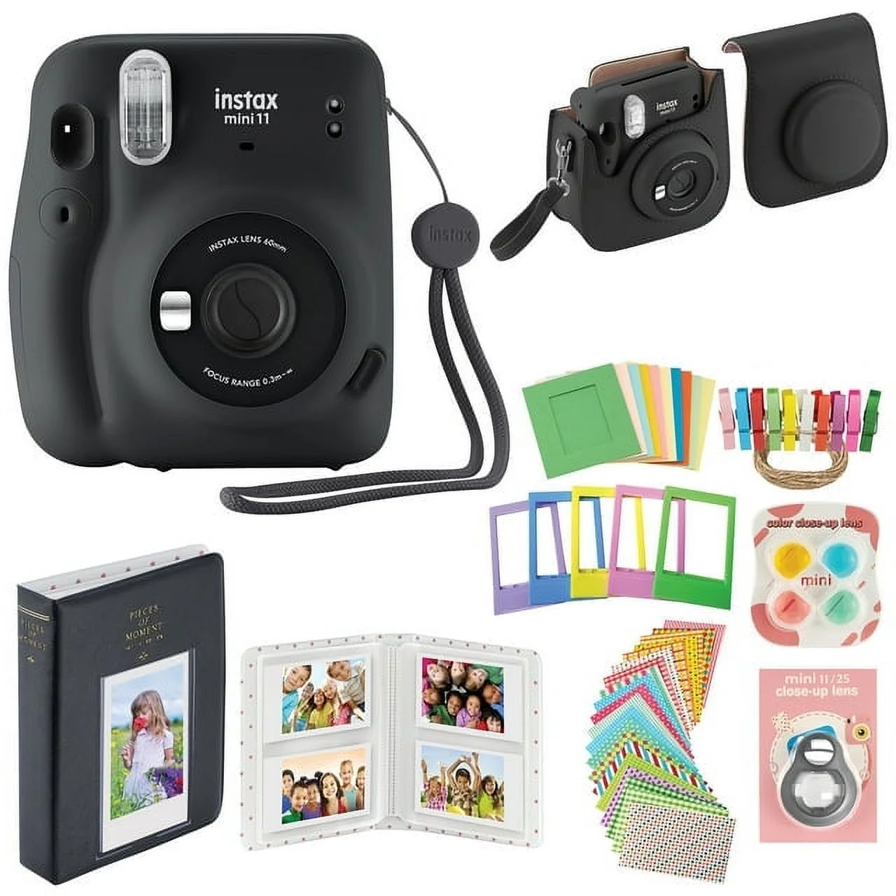 Fujifilm Instax Mini 11 Instant Camera Kit with Case Album Accessories in Gray-image