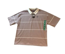 NWT Airwalk Polo Short Sleeve Shirt Lilac/White Striped Mens Size XL