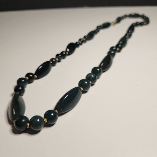 Antique Scottish? Natural Bloodstone Agate Jasper Gemstone Bead Necklace RARE - Picture 12 of 15