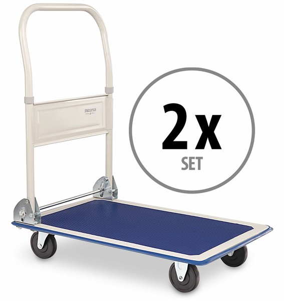 2X Set Plattformwagen Transportwagen Handwagen Trolly Sackkarre Klappwagen 150Kg-image