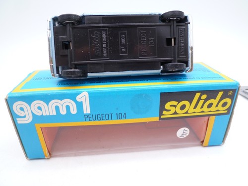 VINTAGE SOLIDO GAM 1 No.12 PEUGEOT 104 IN ORIGINAL BOX 1970s - Imagen 7 de 7