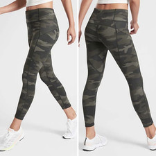 Athleta Olive Camo Contender PowerLift 7/8 Women's Leggings Size Small
