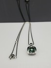 David Yurman Sterling Silver 11mm Prasiolite Albion Pendant Adjustable Box Chain — photo 3