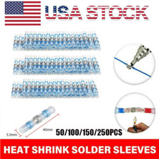 50-250X Waterproof Heat Shrink Solder Seal Sleeve Wire Connectors Butt Terminals