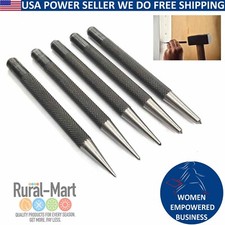 5-Pack Carbon Steel Punch Set – Includes 1/16", 1/8", 5/32", 3/16" Sizes