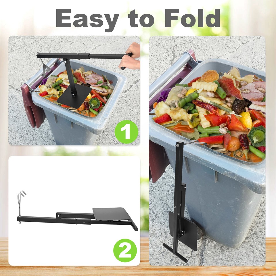Manual Trash Compactor Waste Recycling Hand Tool Touchless Bin ...