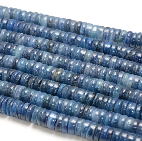 CUENTAS SUELTAS RONDELLE HEISHI PIEDRAS PRECIOSAS DE CIANITA 8X2-9X3 MM 7,5" - Imagen 4 de 4