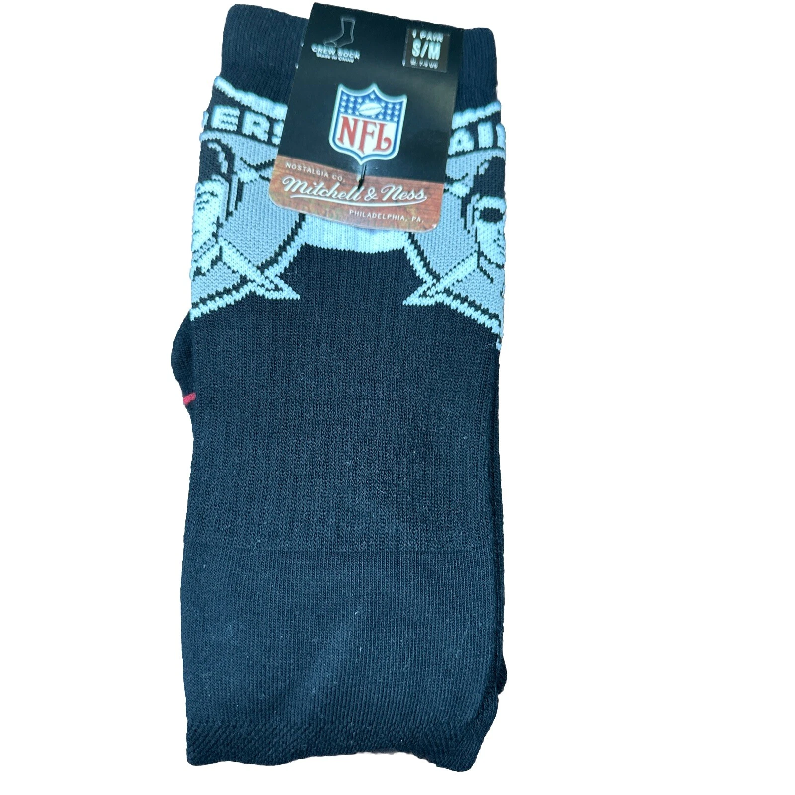Mitchell & Ness football Team Raiders Socks S/M Black Crew New With Tags