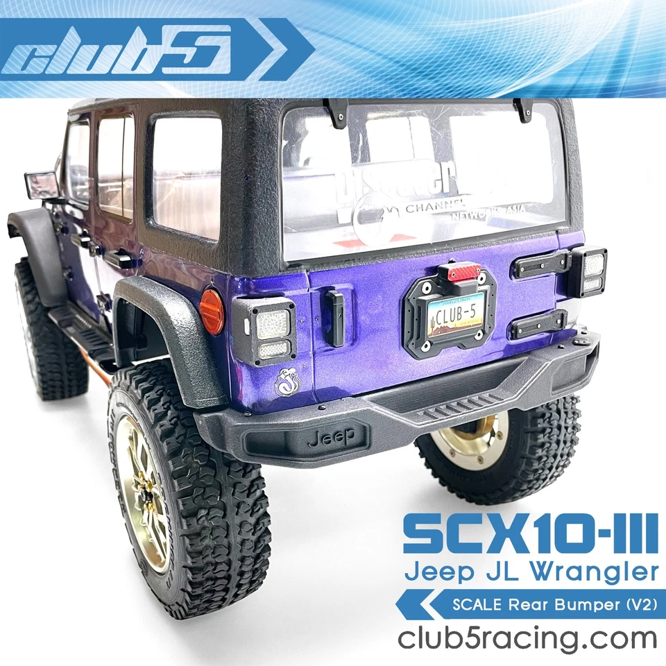 Scale Jeep Rear Bumper for Axial SCX10 III JL Wrangler ( V2 ) - Image 3 of 4