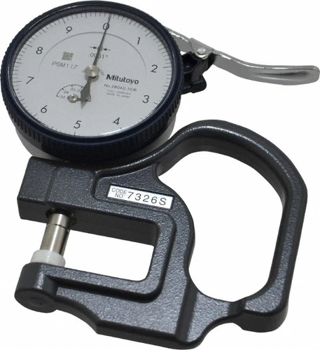 Mitutoyo 7326A Dial Thickness Gage: 0 - 0.05" Range, 0.00005" Grad, 2" Dial Diam