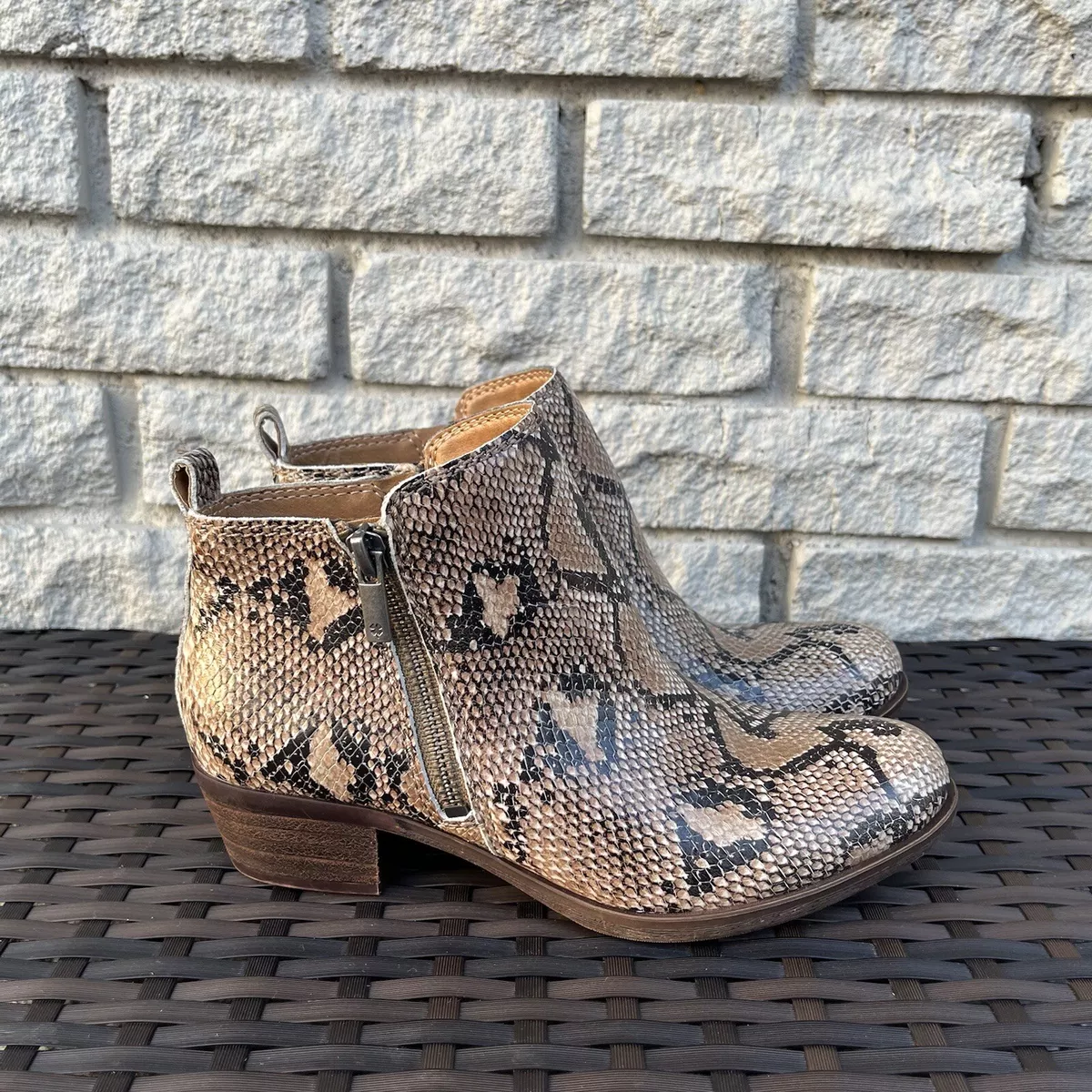Lucky brand snakeskin booties clearance