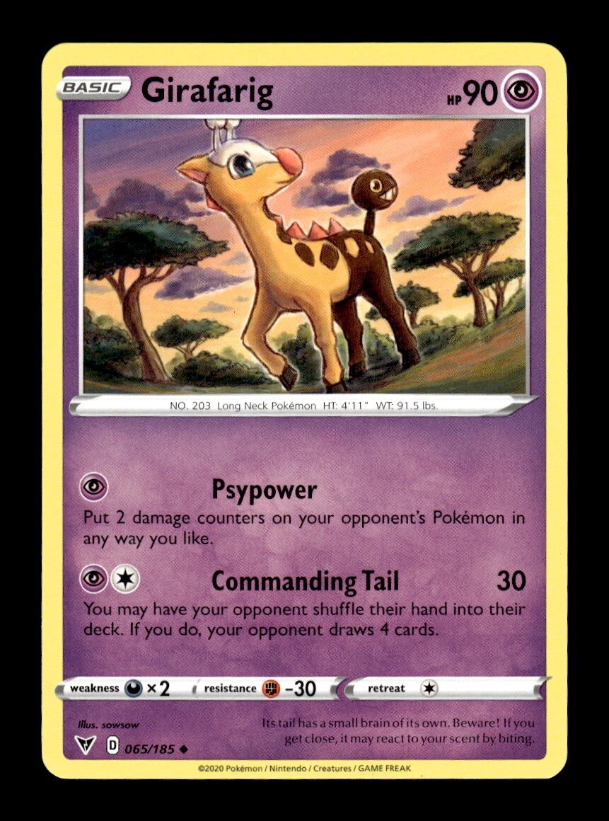 Pokemon Vivid Voltage GIRAFARIG 065/185 | eBay