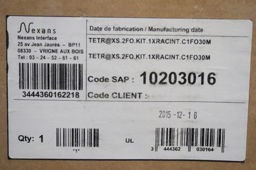 NEUF : Cable fibre optique + boitier NEXANS TETR@XS.2FO.KIT.1XRACINT.C1FO30M - Photo 2/11