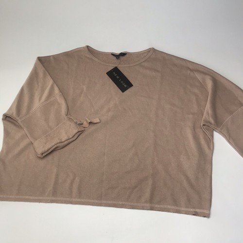 New Look Womens D-Ring Batwing Sweatshirt Size 12 UK Beige Stone Peach 2624 - Picture 4 of 7