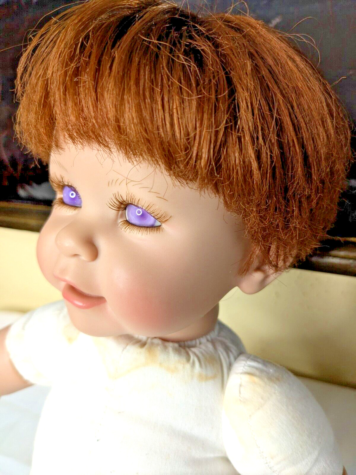 Adora 2017 Baby Boy Doll Lifelike Newborn Violet Eyes Red Hair Smiling Face Nude