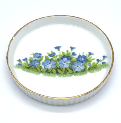 Royal Stuart Trinket Dish Blue Flowers Spencer Stevenson England Vintage