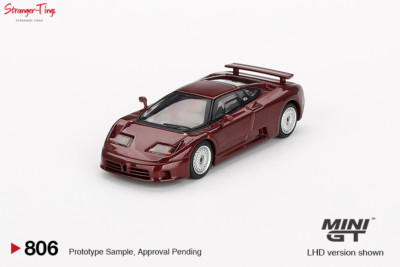 Mini GT Bugatti EB110 GT Dark Red Metallic (LHD) 1/64 Scale