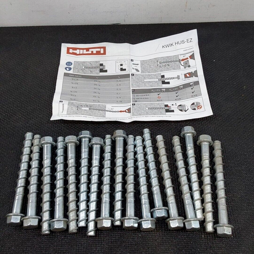 HILTI KWIK HUSEZ 1/2 x 4 inch Concrete Screw Anchor Lag Bolts lot of