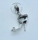 STILETTO High Heel Shoe- Night Out - European Charm & Gift Pouch - Silver S925