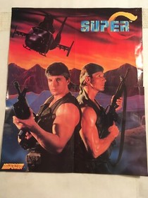 Super C NES Nintendo Power Promo Poster/Dragon Warrior Map 1990 Konami  19X16