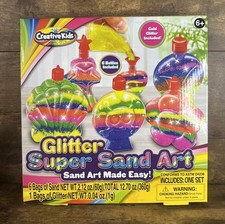Super Sand Art Craft Kit Creative Kids Glitter Sand Set of 6 Ages 6 New In Box