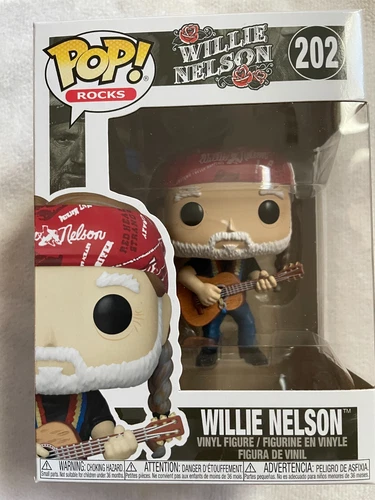 FUNKO POP ROCKS WILLIE NELSON #202 WITH BANDANA NEW UNOPENED W/PROTECTOR VAULTED