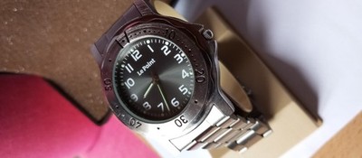 Le Point Uhr Taucher Style Stahl - schwarzes Zifferblatt - Vintage Sport Look