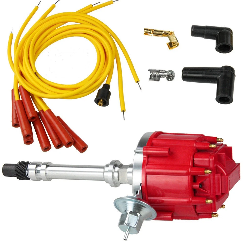 HEI Distributor 65K Coil with Spark Plug Wire 9000RPM for Chevy 350  Replacement - Image 3 of 4