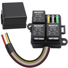 12V 3 Way Pre-Wired Fuse Relay Kit with 3 x 40A 4-Pin Relays