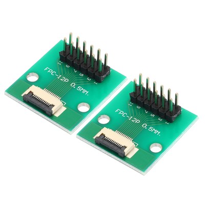 2pcs FFC FPC Connector Board 12 Pin Double Row Male Pin Header Strip Adapter