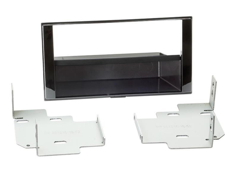 Support autoradio noir brillant avec vide-poche central pour Nissan Micra et Note