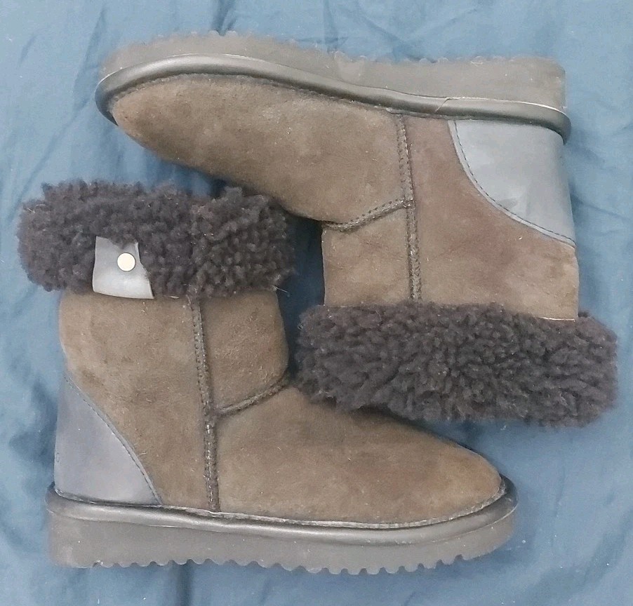 Celtic&Co Brown Fur Lined Sheepskin Boots Women's Size UK