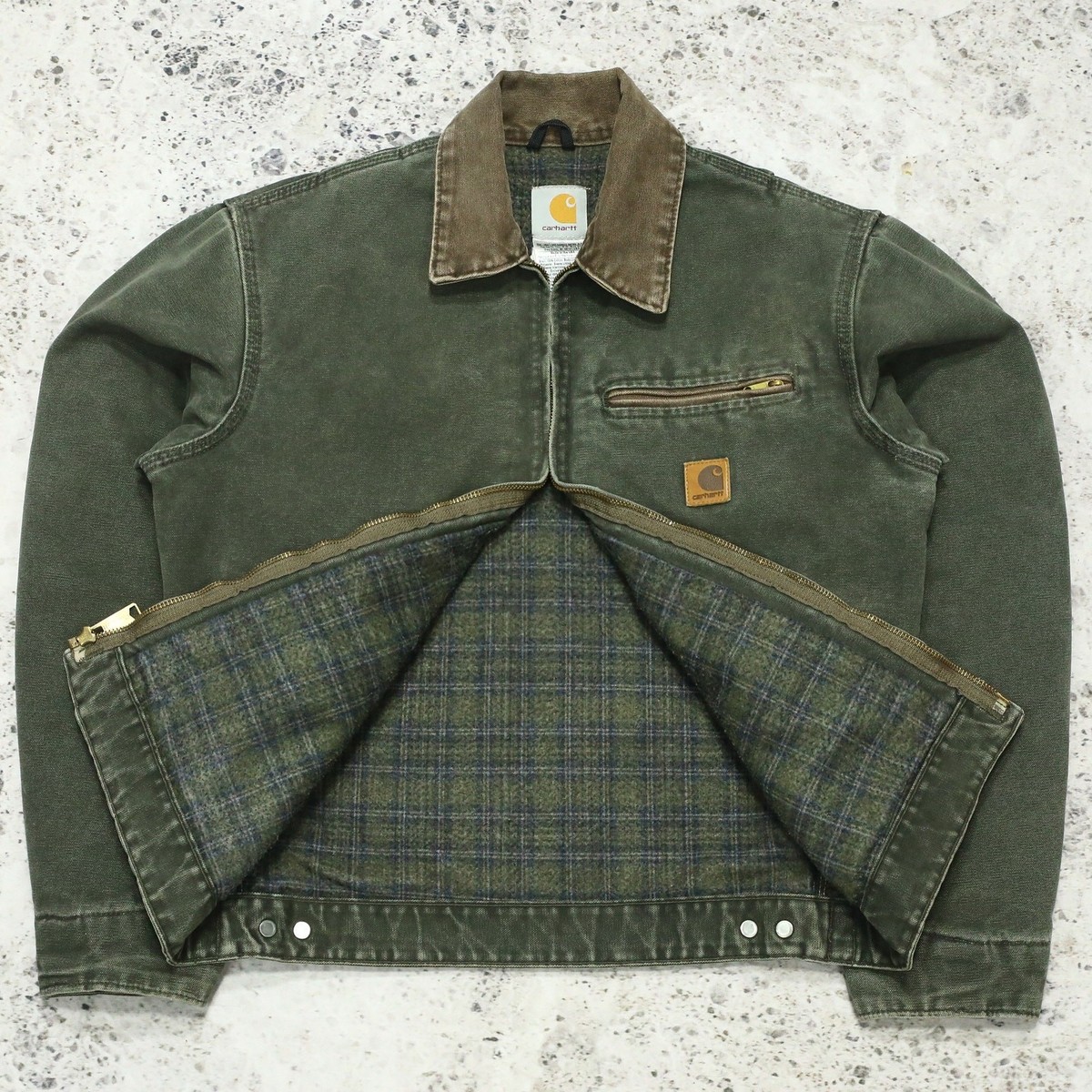 Vintage Carhartt J97 MOS Green Detroit Jacket Size Small | eBay