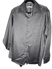 GEOFFREY BEENE SATEEN WRINKLE FREE LONG SLEEVE BUTTON SHIRT 15 1/2 34/35
