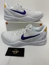 Nike Kobe 8 Protro Lakers Home White Purple HF9550-100 Men  s 7.5 Wmns 9 Full Box
