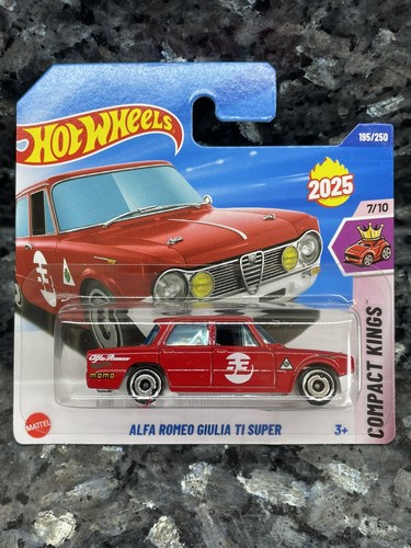 Hot Wheels - Alfa Romeo Giulia TI Super 2025 - Édition Compact Kings - Rouge - 1:64