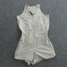 Athleta Girl Allyson Felix Romper Girls Medium Beige Zip Front Activewear