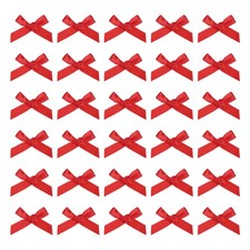 100Pcs Mini Ribbon Bow 1.8 inch Mini Fabric Satin Ribbon Red