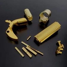 1911 Parts kit grip safety, Mainspring housing, Barrel Bushing, Plug, Pins Gold