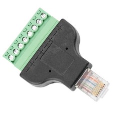 8P8C Ethernet RG-45 Male To Terminal 8 Pin Adapter Connector Conversion Head❤