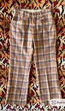 1970  s Wool plaid Trousers With Pockets size 30