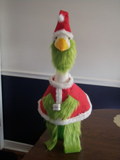 Goose clothes - Xmas Grinch Santa Claus suit w/ fur trim & hat lg 24-27" goose